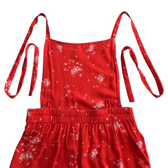 Free People Sweet in the Streets Jumpsuit Wide Leg Floral - Size XS - Orange - Picture 8 of 14